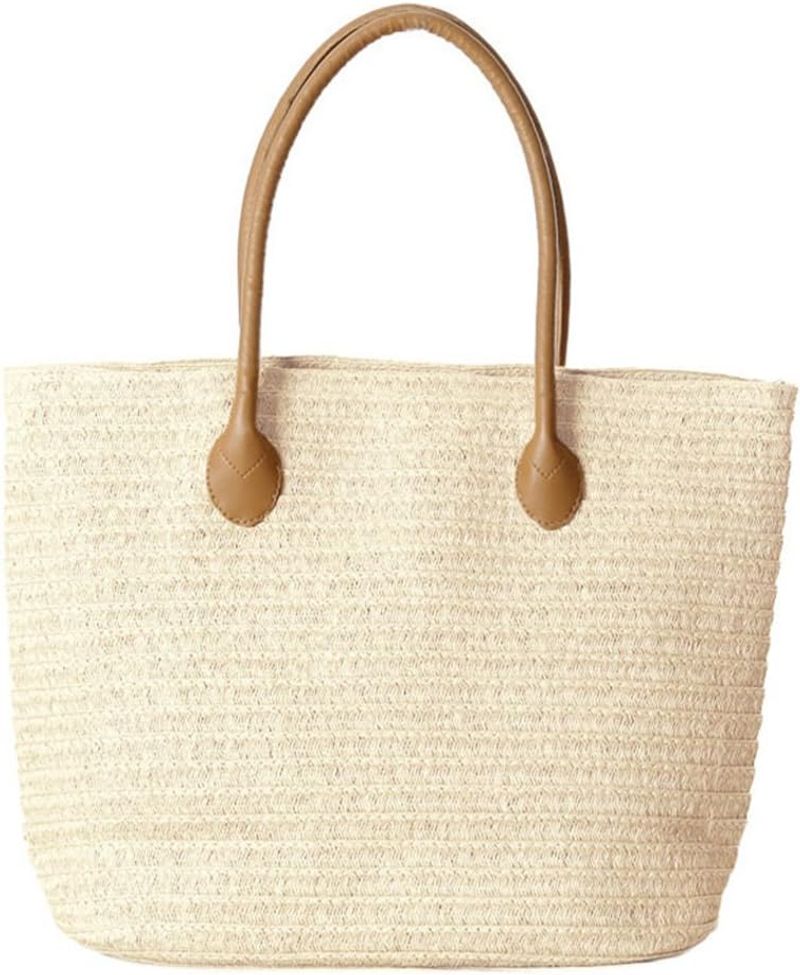 Woven Straw Structured Tote