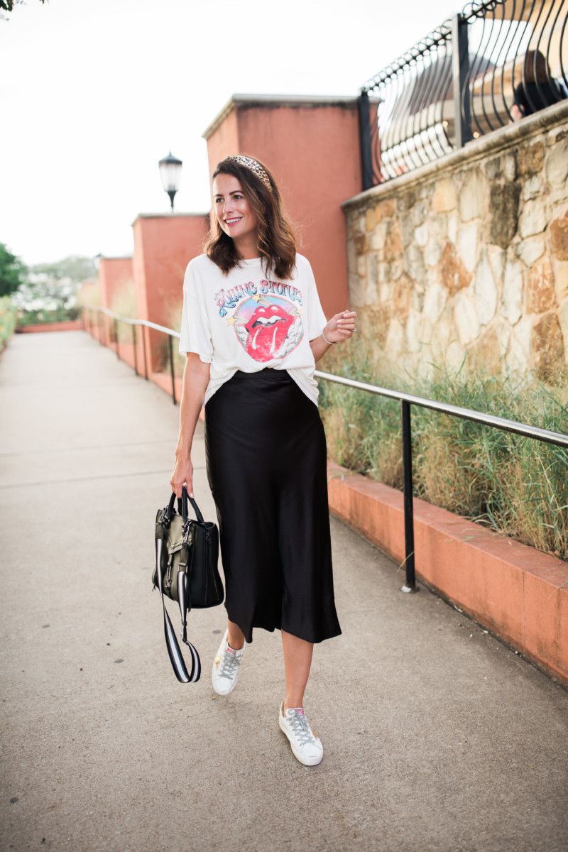 Midi Skirt + Graphic Tee