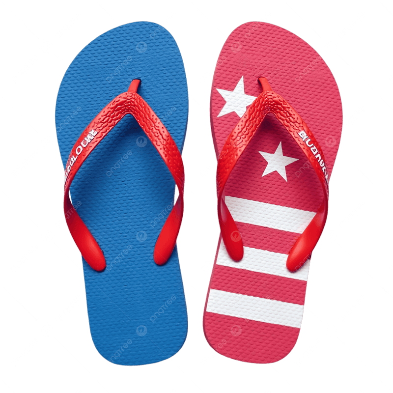 Flag-Themed Flip-Flops