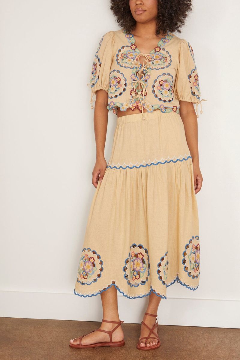 Embroidered Cotton Two-Piece
