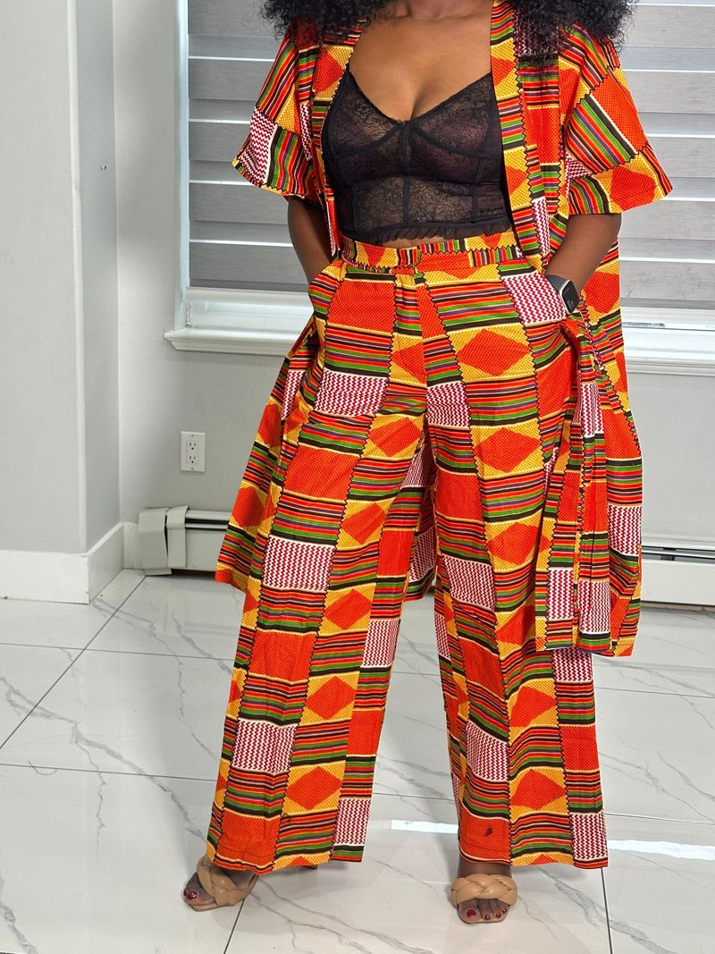 Kimono-Style Jacket and Wide-Leg Shorts
