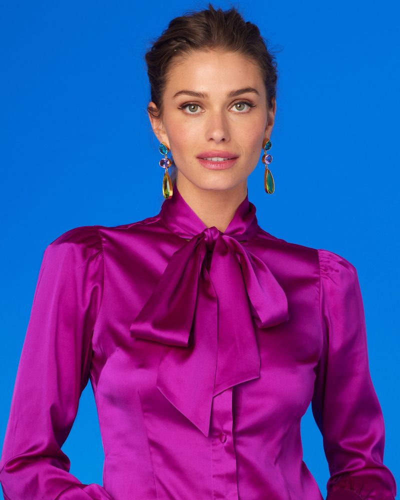 Scarf-Detail Blouse