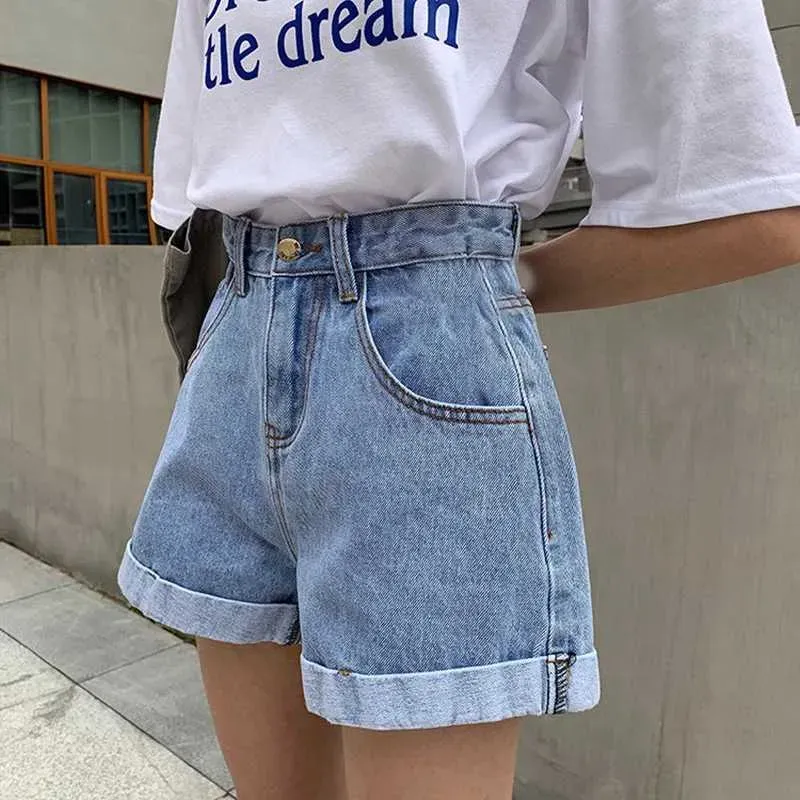 High-Waisted Denim Shorts