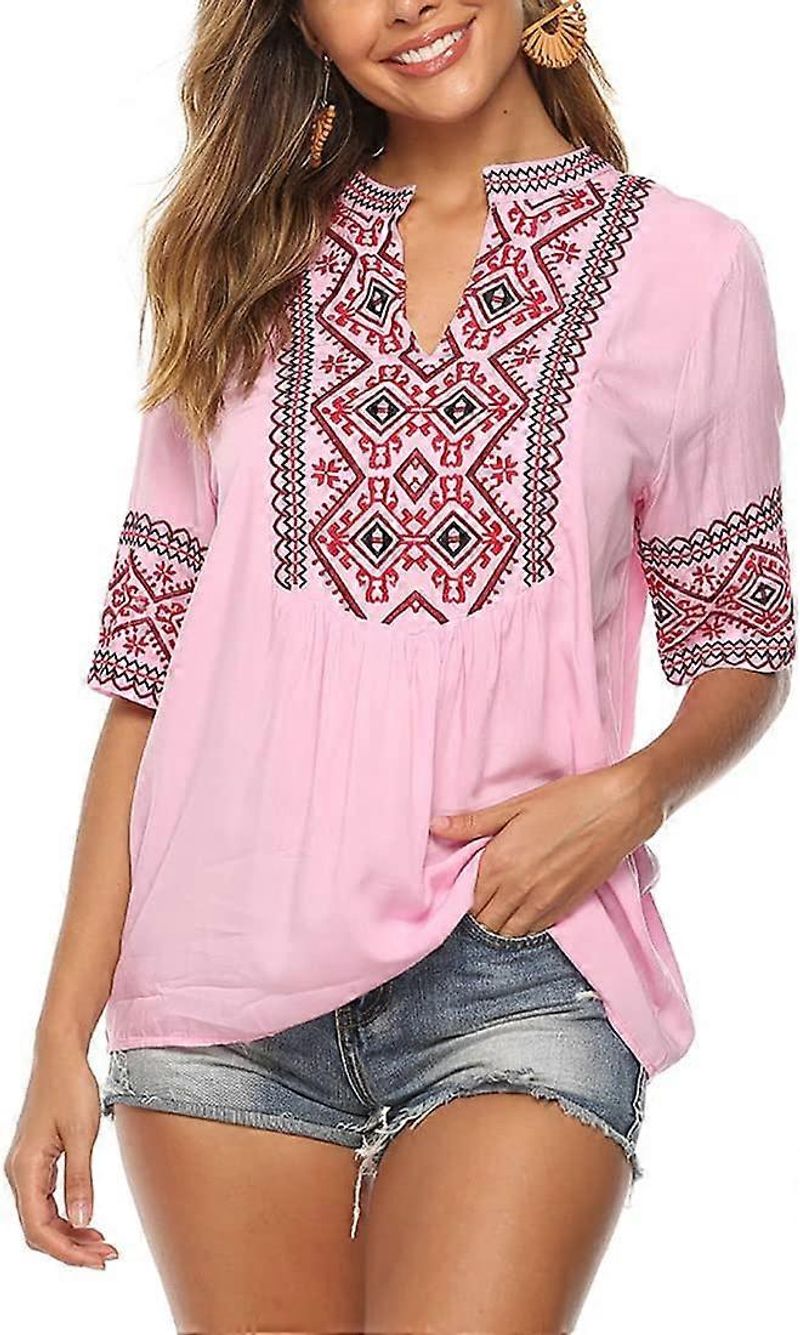 Embroidered Cotton Peasant Blouse