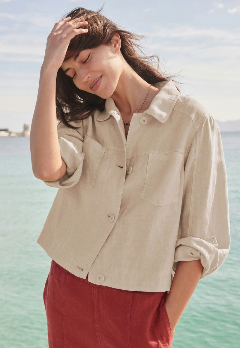 Cropped Linen Jacket