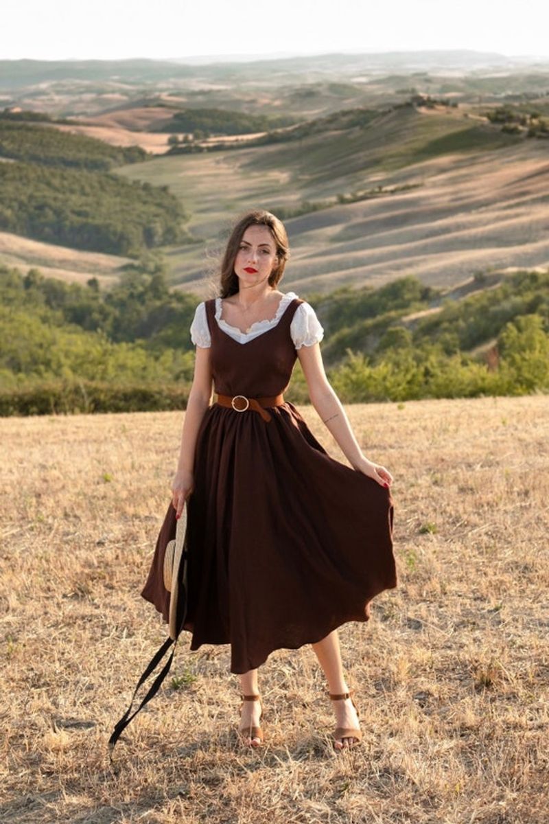 Pinafore Linen Dress