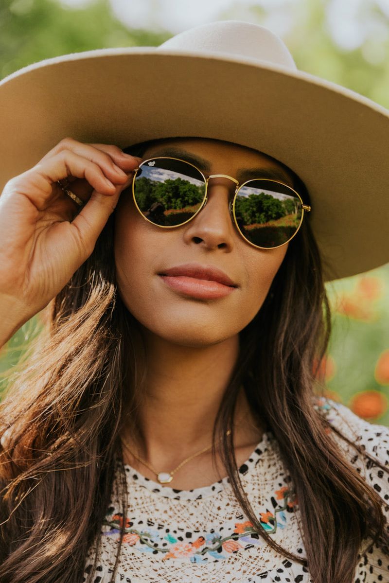Straw Hat and Sunglasses