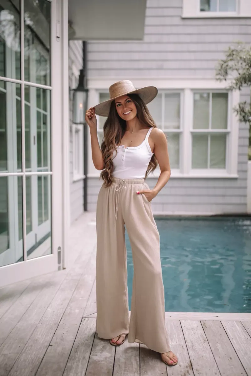 Ribbed Tank & Wide Leg Pants