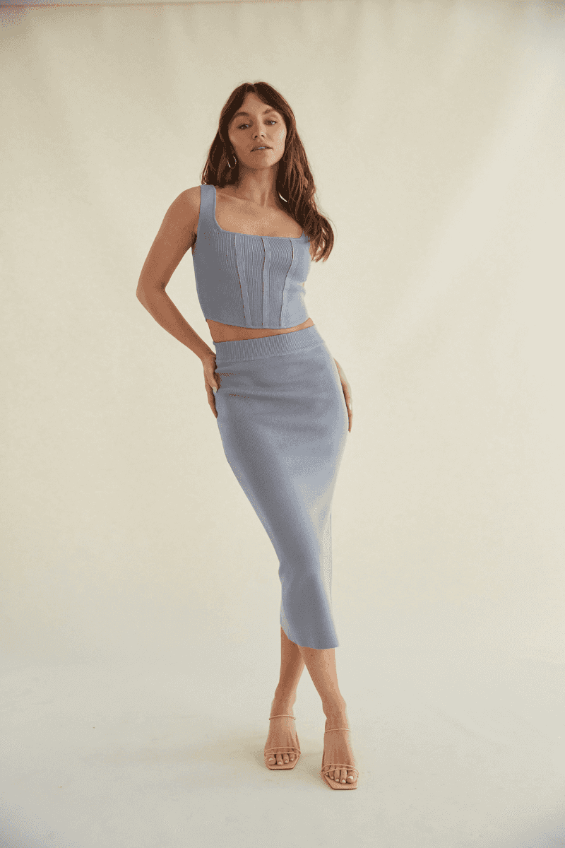 Knit Top and Midi Skirt