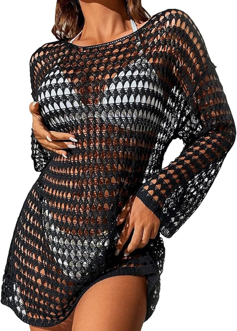 Black Crochet Cover-Up