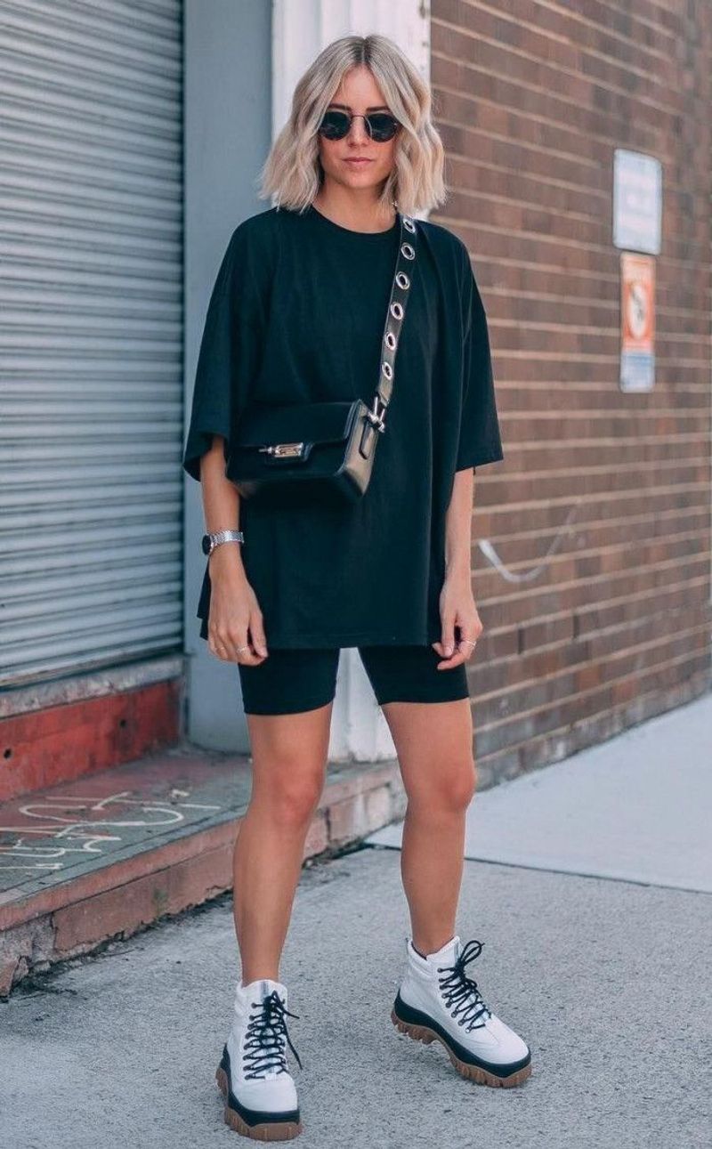 Athletic Shorts with Oversized Tee