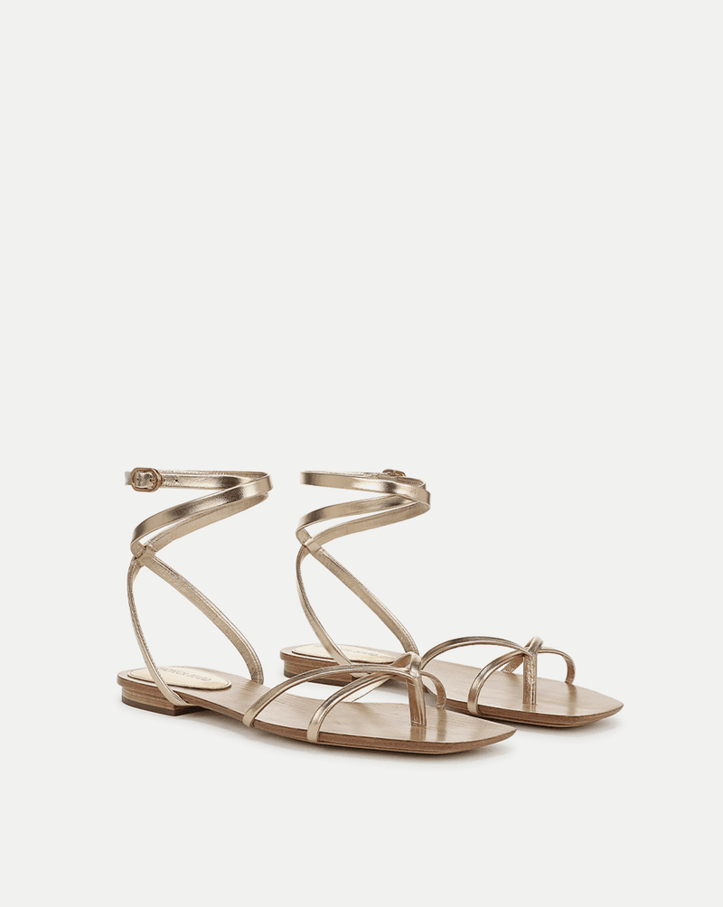 Metallic Strappy Flats