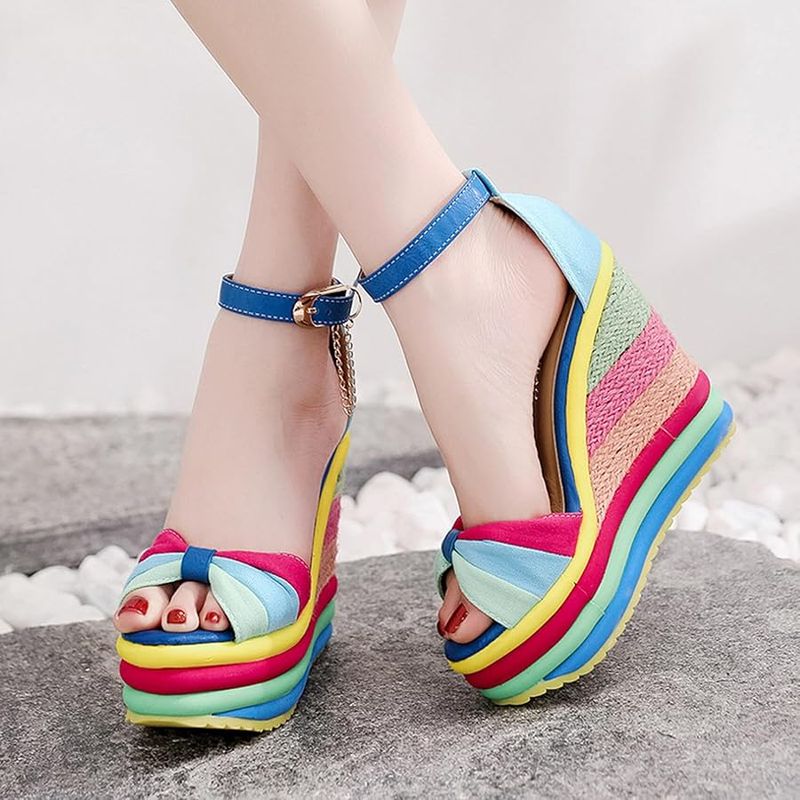 Rainbow Striped Flatforms