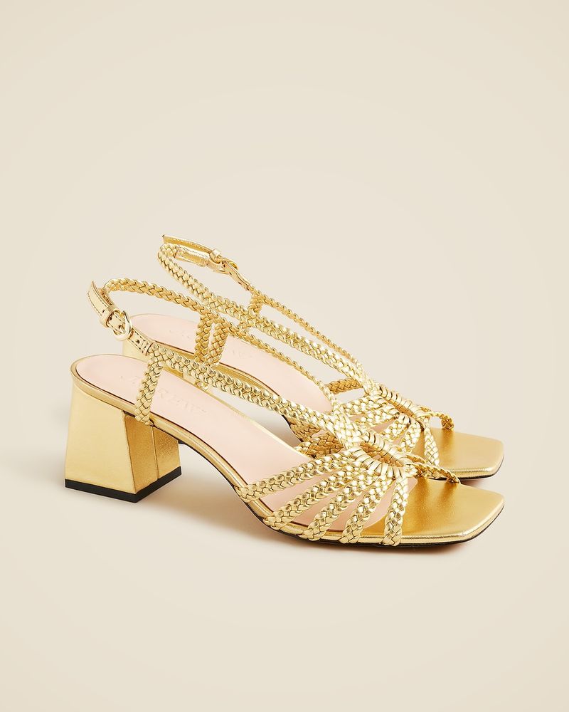 Metallic Braided Heeled Sandals