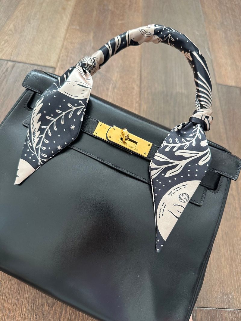 Scarf-Wrapped Handle Satchel