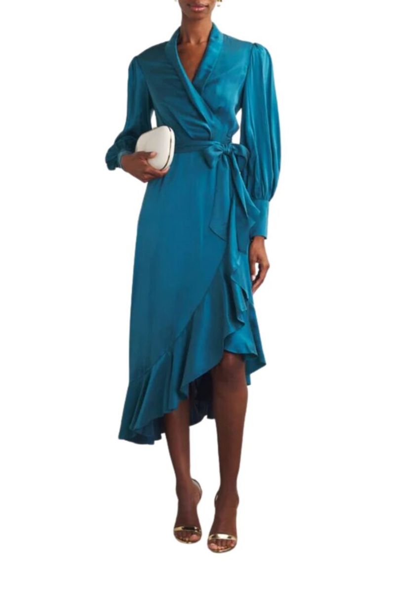 Teal Wrap Midi