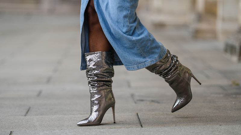 Slouchy Fabric Boots With Stiletto Heels