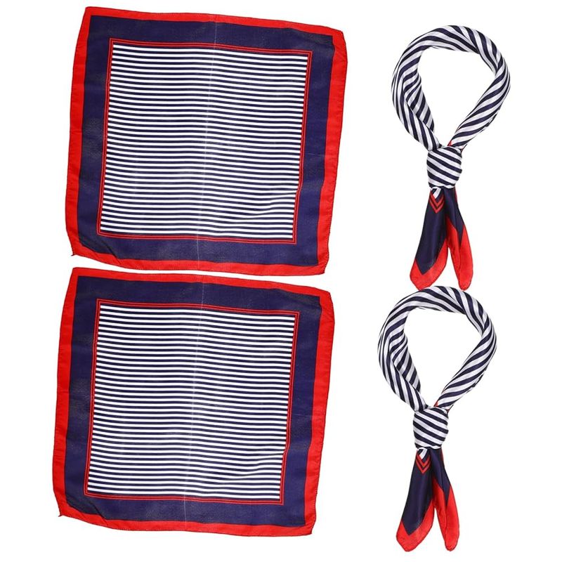Fine-Striped Silk Neck Scarf