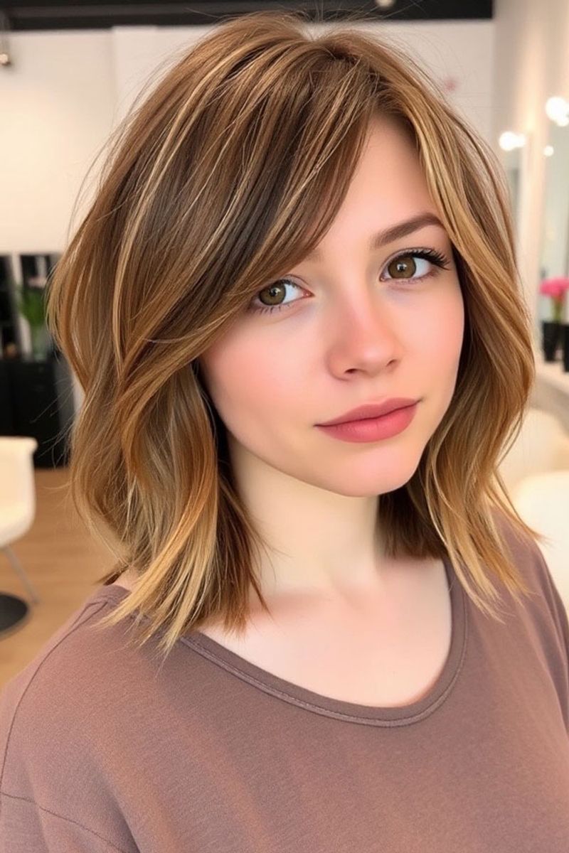 Side-Swept Bangs with Layered Lob