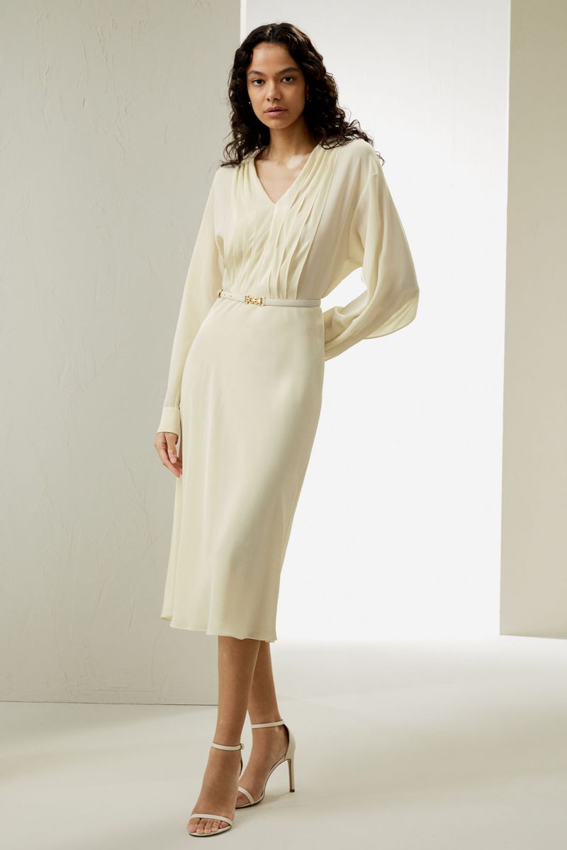 Straight-Cut Midi Dress
