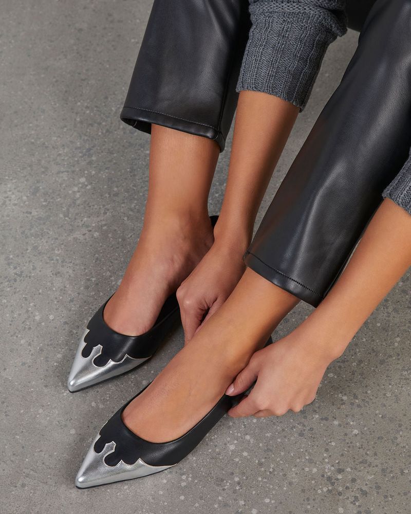 Metallic Toe-Cap Flats