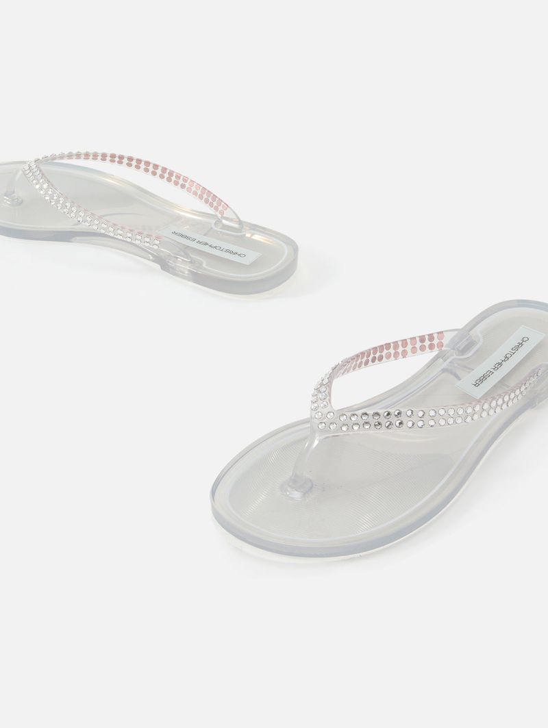 Metallic Silver Flip Flops