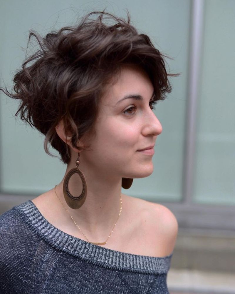 Textured Crop with Side-Swept Bangs