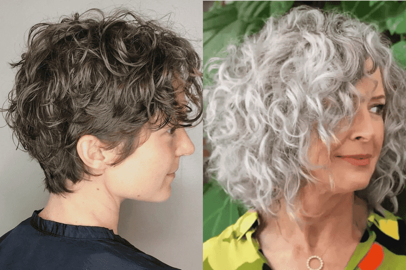 Curly Crop with Side-Swept Volume
