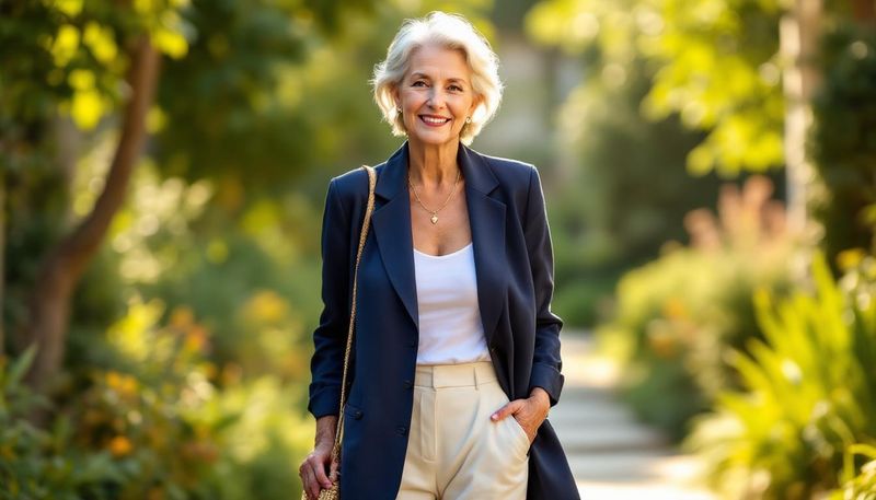 Classic Blazer Over Silk Camisole