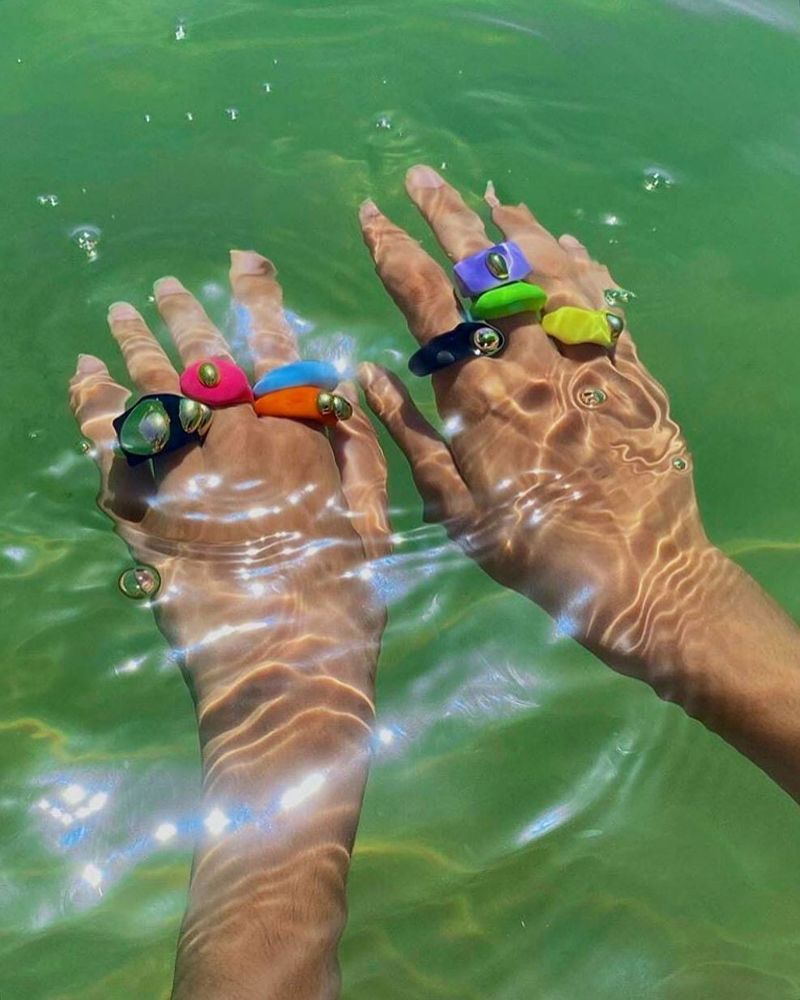 Colorful Enamel Rings