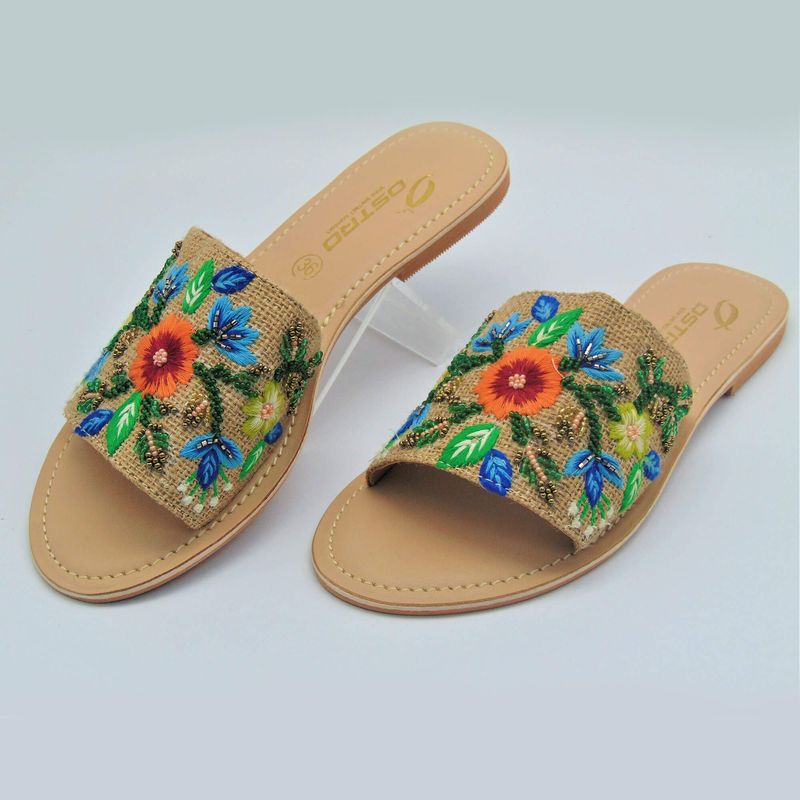 Floral Embroidered Sandals