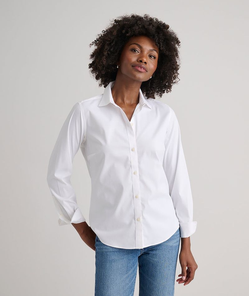 Wrinkle-Resistant Button-Up Blouse