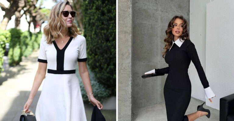No Prints Or Flashy Colors: 18 Black And White Most Elegant Dresses