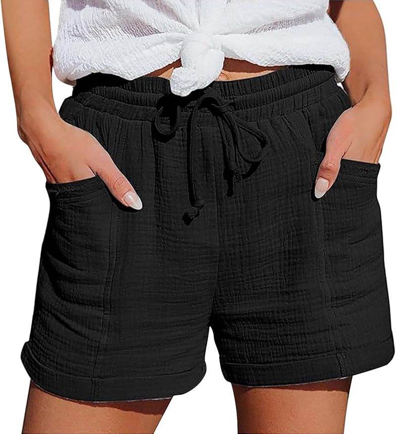 Black Cotton Shorts