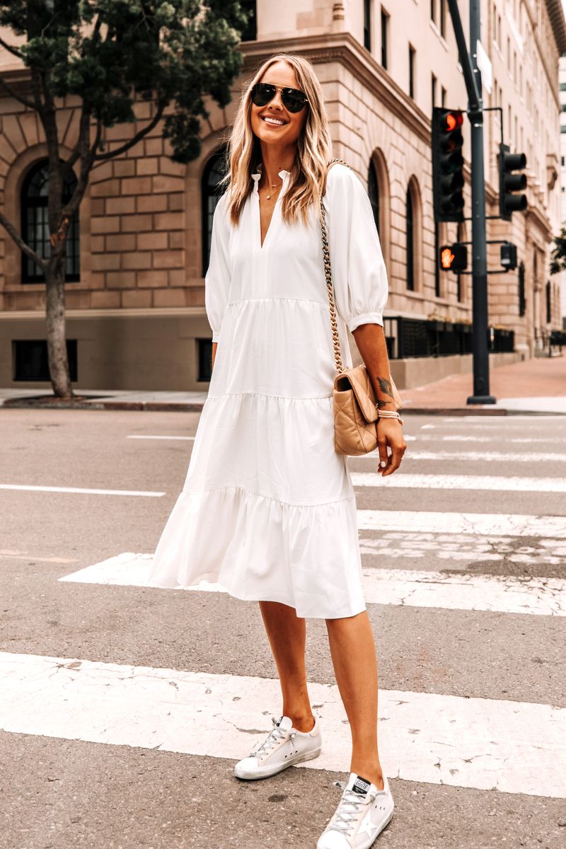 Midi Dress + Sneakers Shortcut