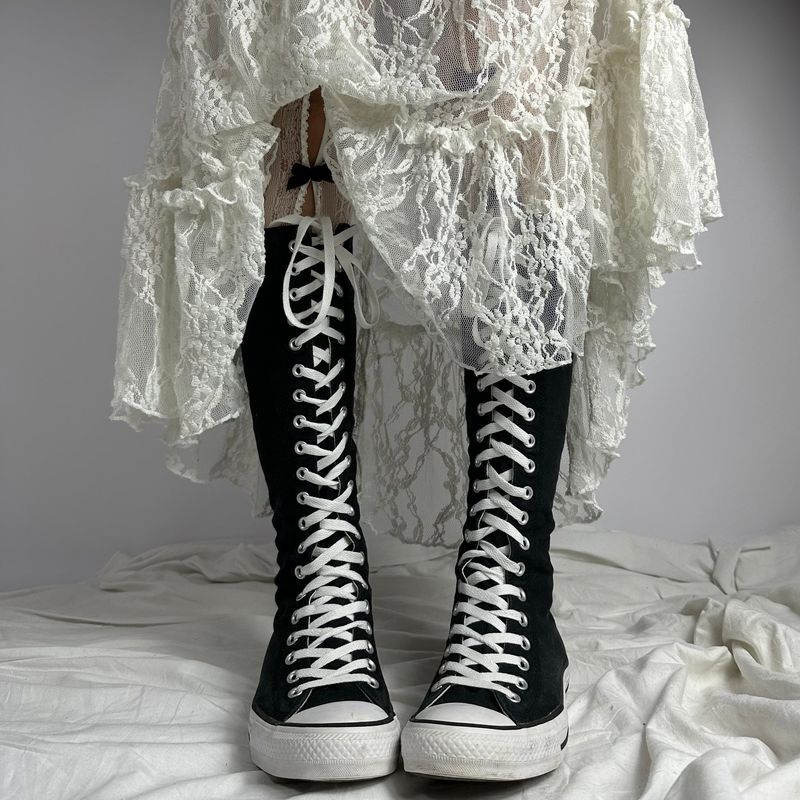 Lace-up Knee-High Boots