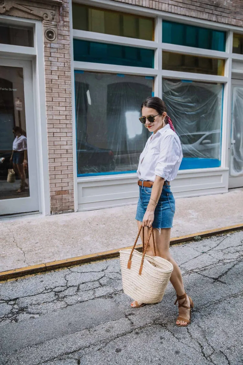 Linen Button-Up and Sandals