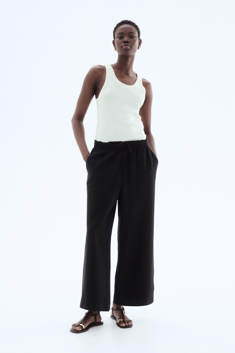 Cropped Wide-Leg Trousers