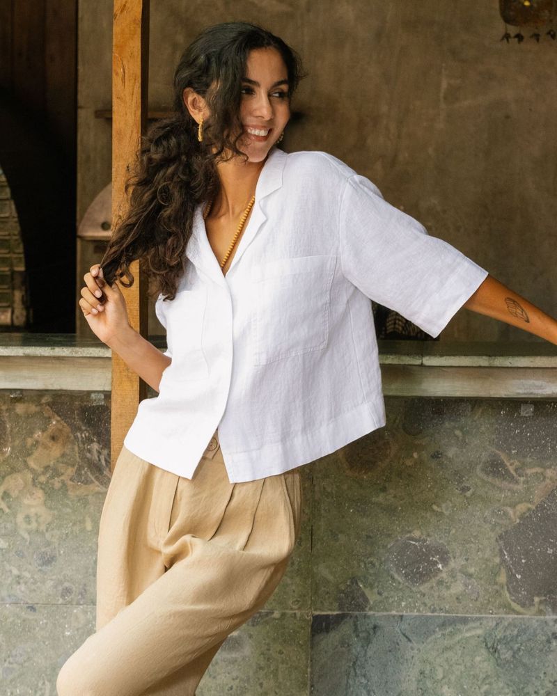 Crease-Resistant Linen Blend Shirt