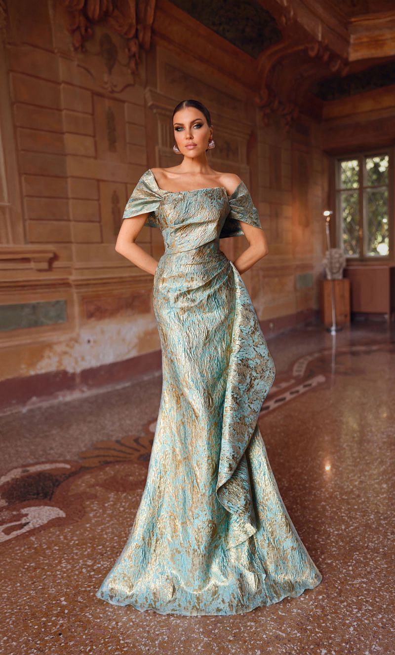 Off-Shoulder Cape Dress