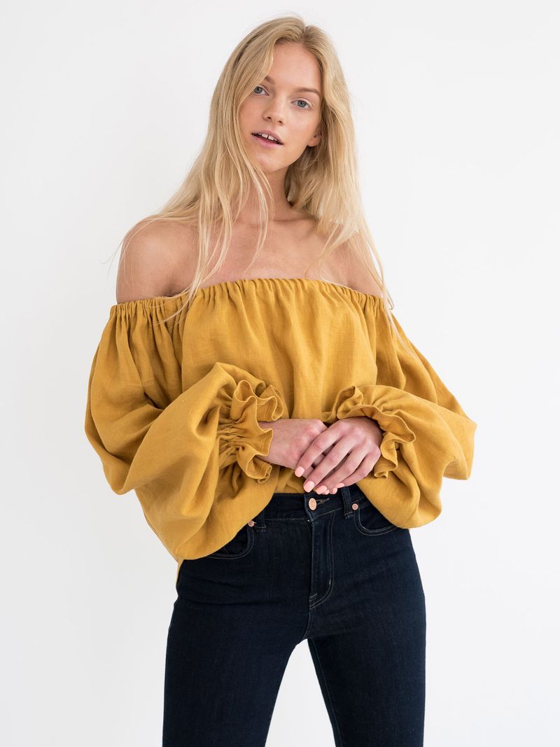 Off-Shoulder Linen Top