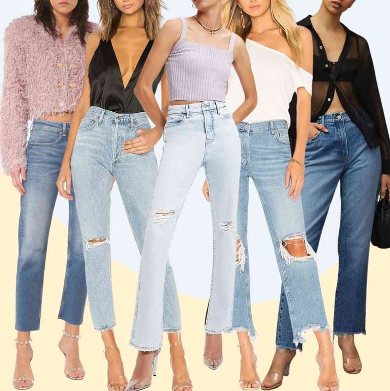 Bootcut Jeans & Clear Strappy Heels