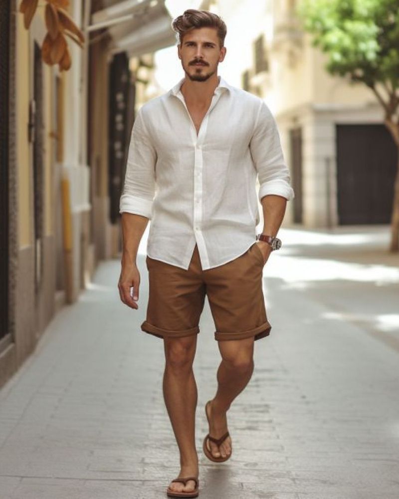 Button-Up Shirt and Bermuda Shorts