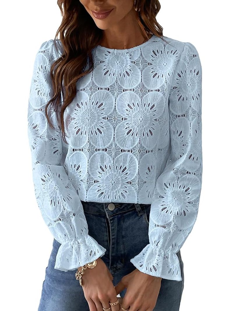 Eyelet Lace Cotton Blouse