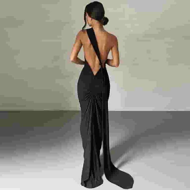 Open-Back Black Dress