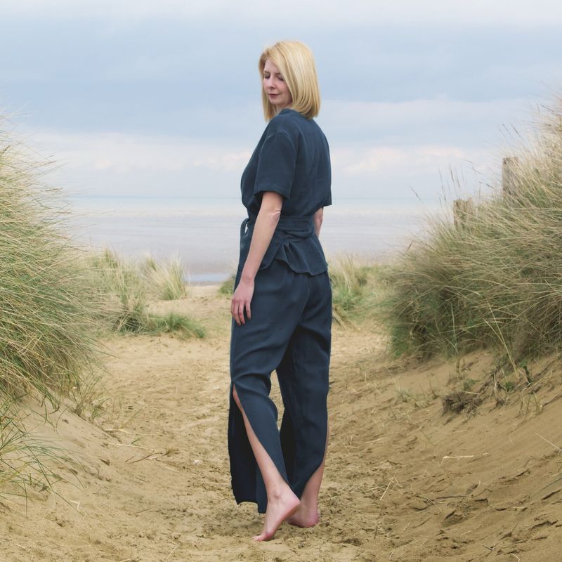 Cupro Blend Drapey Trousers