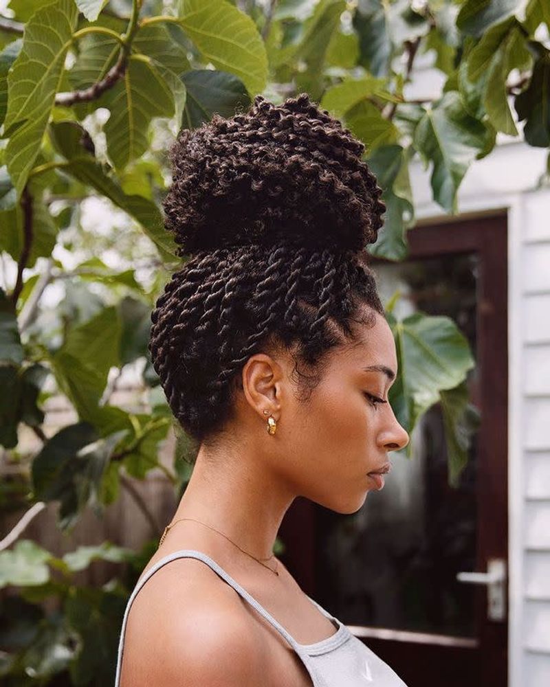 Flat Twist Updo: Elegant Weather Defense