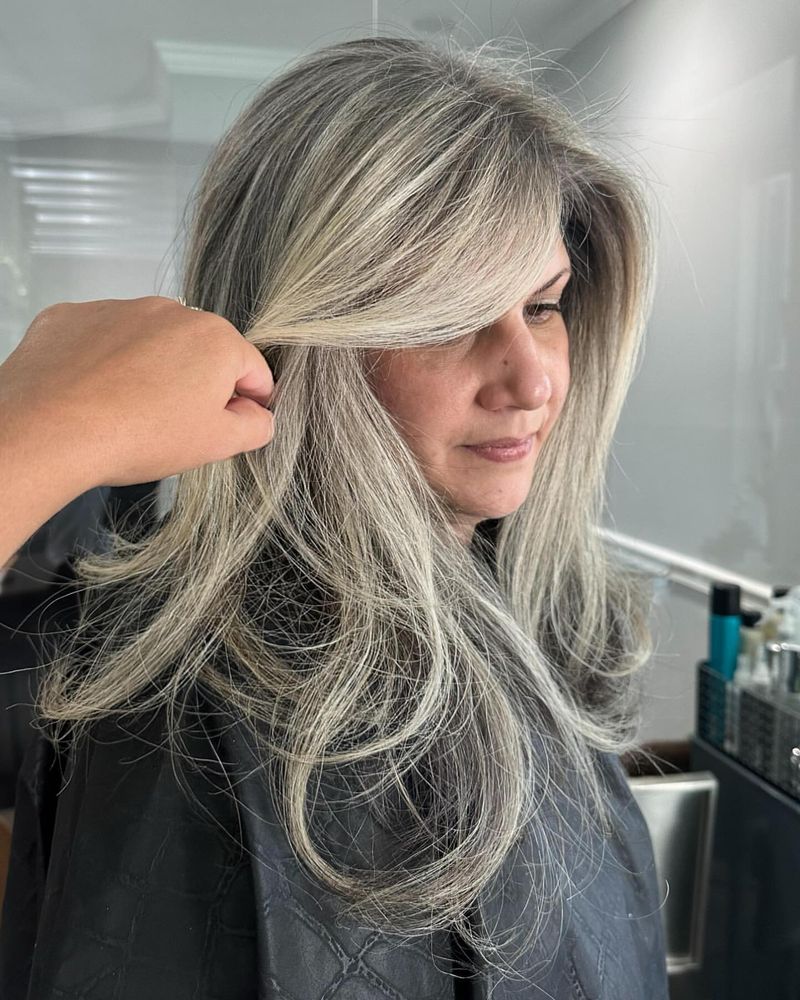 Camadas suaves com madeixas