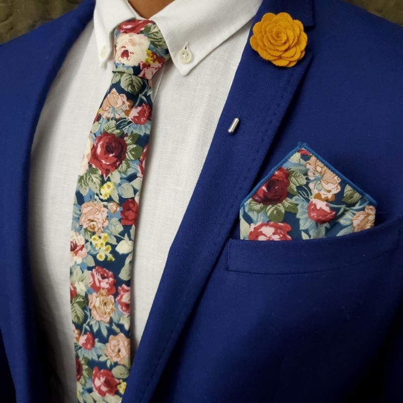 Floral Tie and Pocket Square