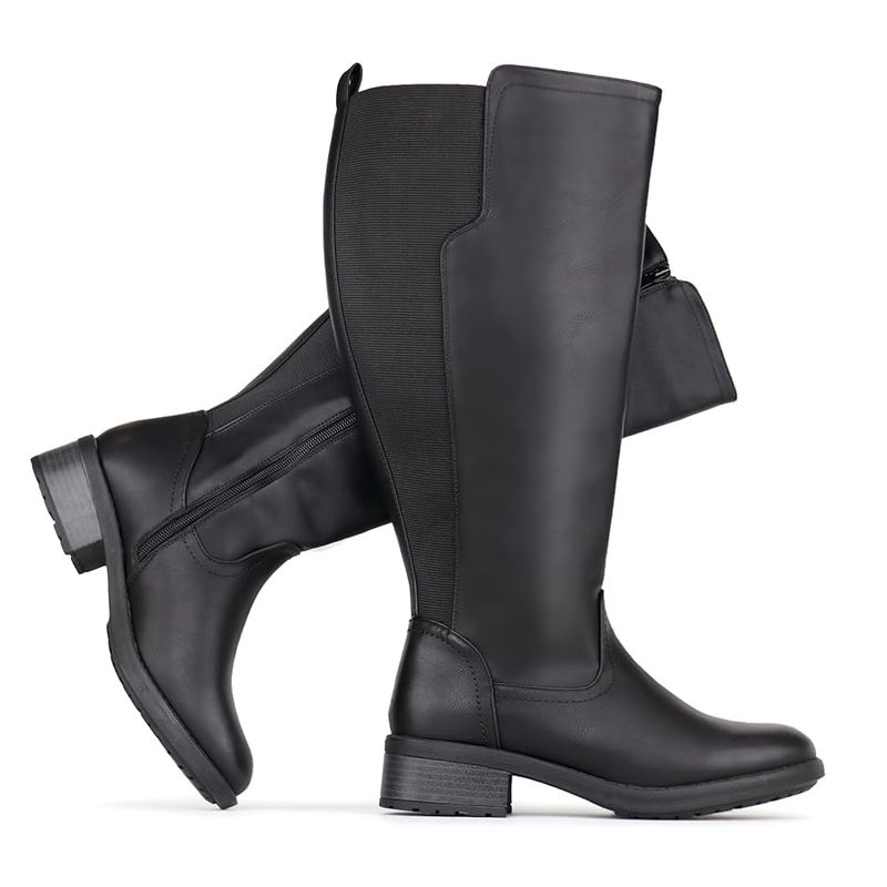 Boots with Stretchy Panels